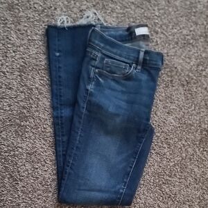 LOFT Blue Skinny Jeans with Gradient Fading